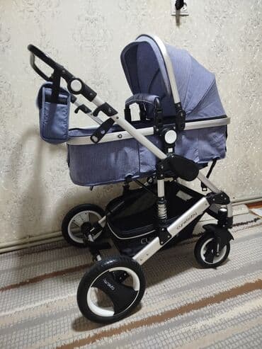 комбинезон hm детский зимний: Коляска, цвет - Голубой, Б/у — 2