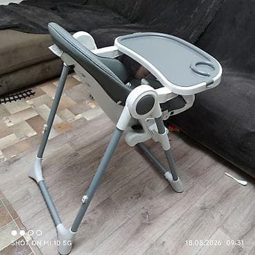 emo robot: Детский стульчик для кормления IVOLIA, серо-белый - Мягкое сиденье с — 3