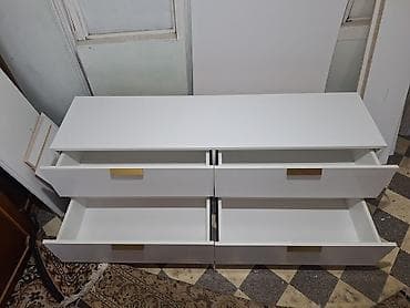 комод для ванной: Комод для одежды, Новый, Без зеркала, ЛДСП, цвет - Белый, Бесплатная доставка — 4