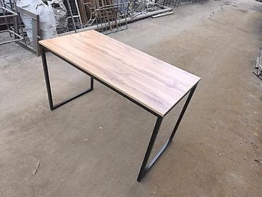 стол полка: Письменный/обеденный стол в стиле лофт - Прочная металлическая рама — 7