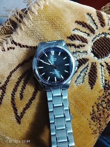 Классические часы часы, Casio, Серебро, Япония, Водонепроницаемые, Мужские, Новый