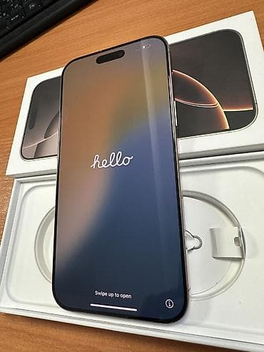 iphone 16 pro white: IPhone 16 Pro Max, Б/у, 256 ГБ, Desert Titanium, Чехол, Кабель, 95 % — 2
