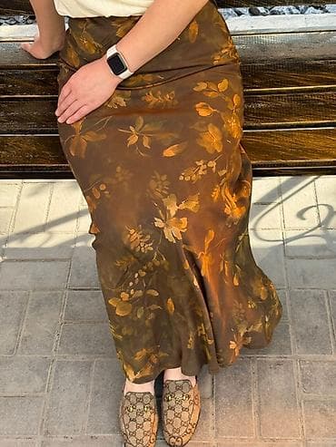 ботам: Юбка-макси с цветочным принтом - Длина: в пол/макси, мягкий клёш к — 1