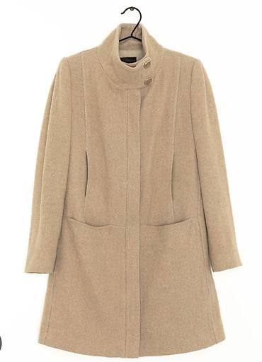 Пальто, Осень-весна, Твид, По колено, Приталенная модель, S, M