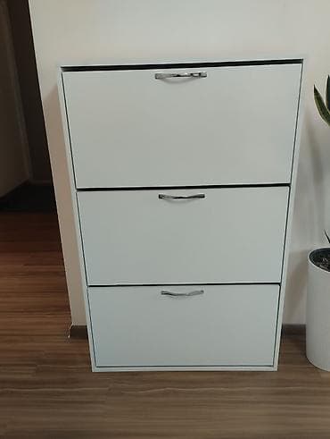 Прикроватные тумбы: Тумба и подставка для обуви, МДФ, цвет - Белый — 4