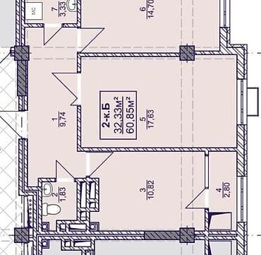 2026: 2 комнаты, 61 м², Элитка, 3 этаж, Готовая ПСО (под самоотделку) — 5