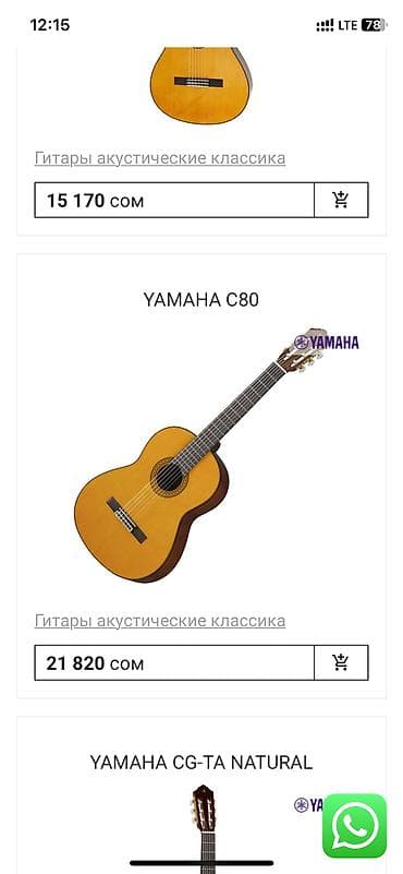 Спорт и хобби: Классическая акустическая гитара с нейлоновыми струнами. - Формат — 2