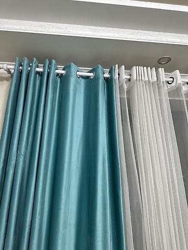 Чехлы для мягкой мебели: Комплект штор, Велюр, С тюлем в комплекте, Готовое изделие, Для зала — 5