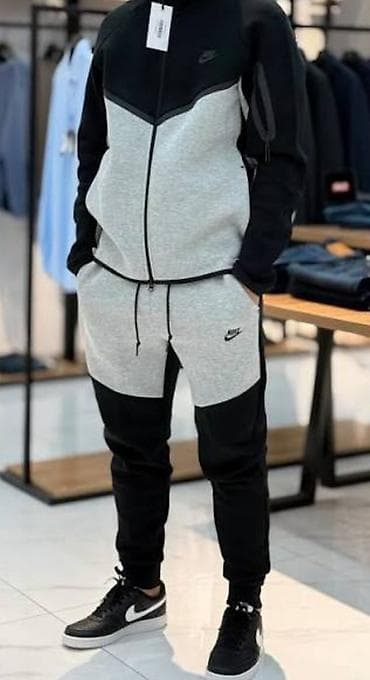 штаны nike tech fleece: Мужской спортивный костюм, L, Nike, Новый, цвет - Белый, Бесплатная доставка — 1