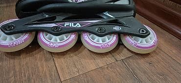роликовый: Роликовые коньки Fila J-One (детские/подростковые) размер 32-36 - — 4