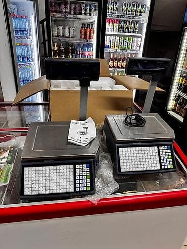 Торговые электронные весы с печатью этикеток и двойным дисплеем at lalafo.kg Торговые электронные весы с печатью этикеток и двойным дисплеем