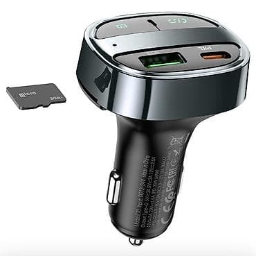 mic mini: Автомобильный Bluetooth FM-трансмиттер Hoco E70 (30W) - Подключение — 5