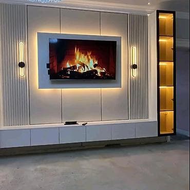 Окна и комплектующие: Гарнитур для зала, Тумба под ТВ, цвет - Белый — 2