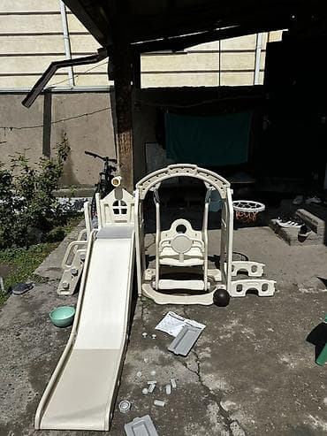 Детский игровой комплекс 3-в-1 для дома и улицы - Пластиковая горка с