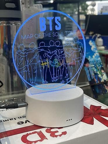 Акриловый 3D-ночник с подсветкой BTS - Тематические сменные акриловые