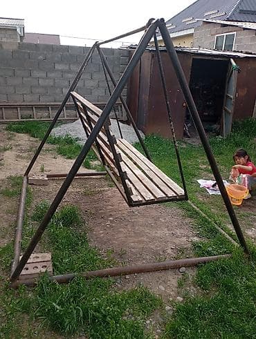 желе: Садовые качели Металл, Со спинкой, Без крыши — 3