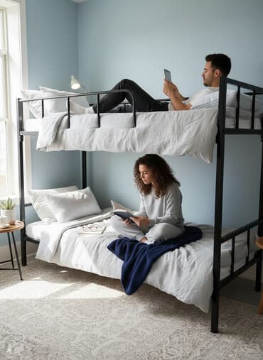 двухъярусная металлическая кровать купить: Двухъярусные кровати с металлическим каркасом - Прочная сварная рама — 1