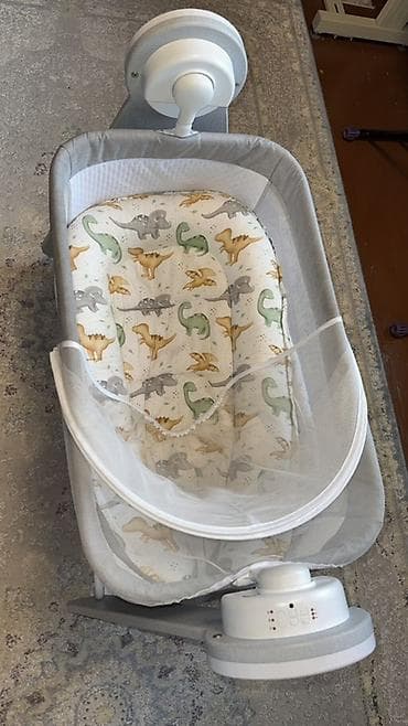 металлические машины: Люлька, Б/у, Колыбель, ДСП, цвет - Серый, Самовывоз — 3