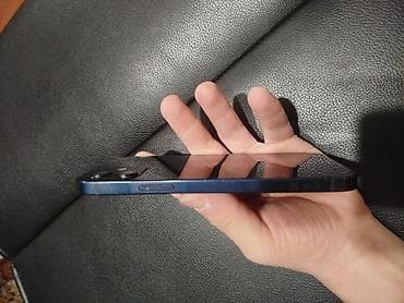 IPhone 12, Б/у, 128 ГБ, Синий, Наушники, Зарядное устройство, Защитное стекло, 85 %