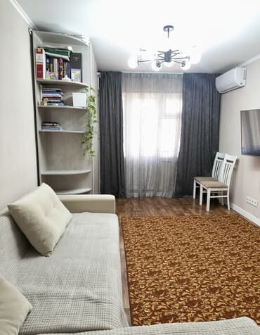 квартиры в бишкеке аренда на долгий срок: 1 комната, 34 м², 104 серия, 4 этаж, Евроремонт — 1