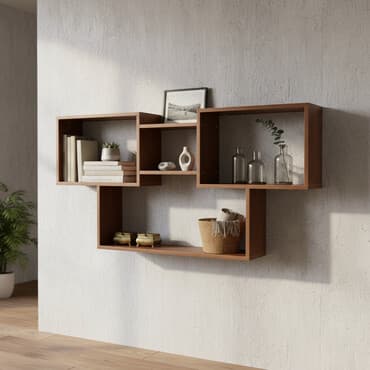 шкаф книжный цена в бишкеке: Полка навесная P002B (Орех Итальянский) Большая и стильная настенная — 1