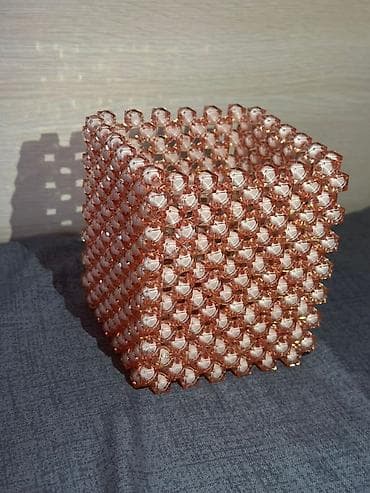 органайзер для зубной щетки и пасты: Органайзер-стакан в виде куба, сплетённый из декоративных — 4