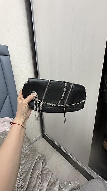 hoco y9: Сумка-клатч женская, черная Zara - Формат: продолговатый клатч на — 3