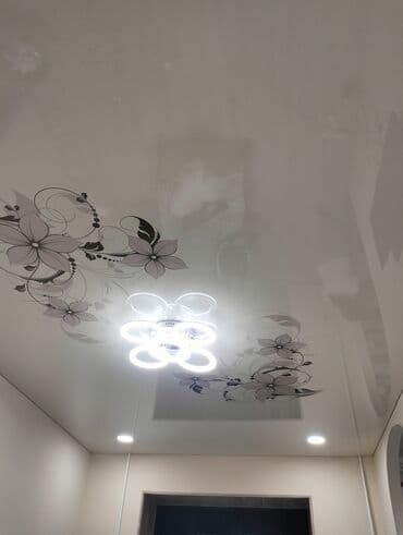 реставрация натяжного потолка: Керме шыптар Жылтырак, Жылтырабаган, 3D потолоктор Монтаждоо, Кепилдик, Демонтаждоо — 19