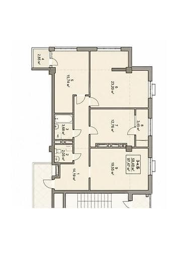 квартира кереу: 3 комнаты, 98 м², Элитка, 7 этаж, Готовая ПСО (под самоотделку) — 2