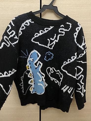 кофта подростковая: Рубашка, цвет - Черный, Б/у — 1