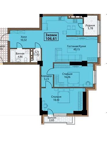 61: 3 комнаты, 160 м², Южная Магистраль Элитка, 3 этаж, ПСО (под самоотделку) — 1