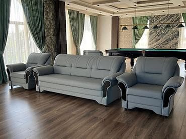 Мебельные гарнитуры: Комплект мягкой мебели, Новый, Бесплатная доставка, цвет - Серый — 1