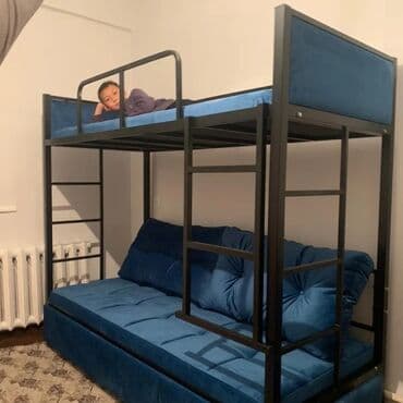 двухъярусная кровать диван: Кровать двухъярусный Раскладной Кровать Полимерная порошковая — 8