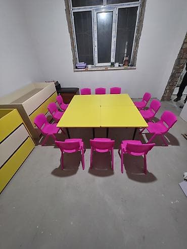 Офис эмереги: Балдар үчүн отургуч, Жаңы, Жыгач, түсү - Сары, Акысыз жеткирүү — 6