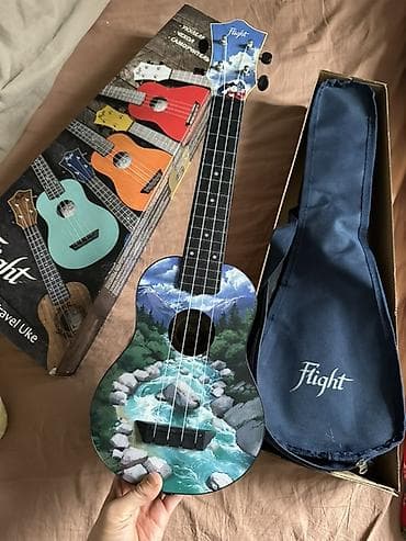 гавайская гитара купить: Укулеле Flight (сопрано) с художественной графикой “горная река” - — 1