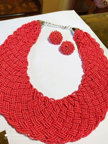 Киреге берилүүчү кийимдер: Ожерелье из бисера и серьги гвоздики,ручная работа,шикарно смотрится и — 1