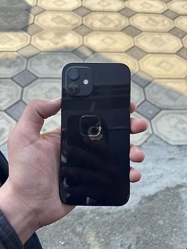 IPhone 12, Б/у, 128 ГБ, Черный, Чехол