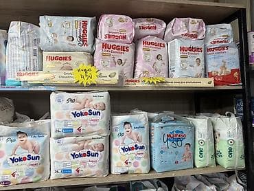 Подгузники и трусики для детей разных брендов и размеров. Ассортимент lalafo.kg да Подгузники и трусики для детей разных брендов и размеров. Ассортимент
