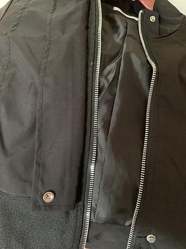 бомбер летний: Черная укороченная бомбер-куртка - Прямой силуэт, укороченная длина - — 4