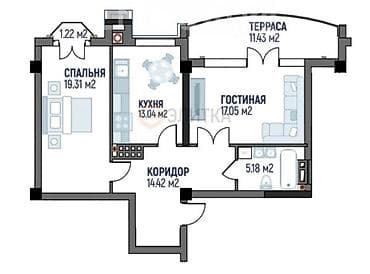 сниму квартирую: 2 комнаты, 67 м², Элитка, 3 этаж, Готовая ПСО (под самоотделку) — 2