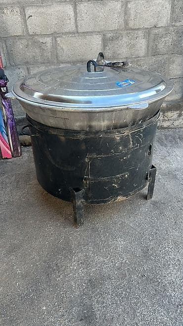 копчёный курдюк: Прокат, аренда - Большой казан с металлической крышкой и — 4