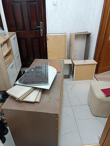 двух спальное: Спальный гарнитур, Б/у, Двуспальная кровать, ДСП, Самовывоз, цвет - Бежевый — 8