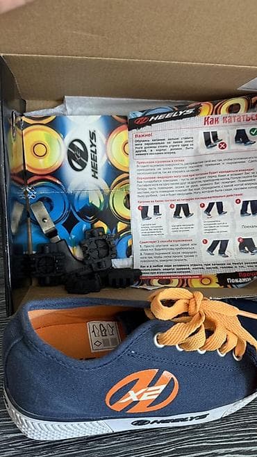 Спорт жана хобби: Кеды-ролики Heelys X2, оригинал, (двухколёсные). Размер 34 (на стопу — 3