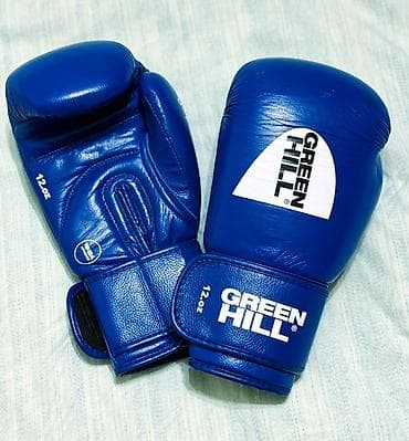 Боксерские перчатки Green Hill, вес 12 oz, цвет синий. - Формат — 3