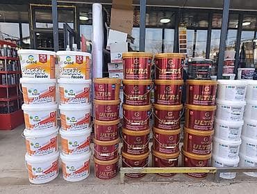 plastic: Акриловая краска, Для стены, цвет - Белый, 25 кг, Матовая, Атмосферостойкая — 1