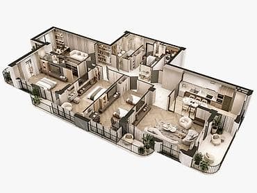 квартиры в оше купить: 5 и более комнат, 218 м², Элитка, 6 этаж, Готовая ПСО (под самоотделку) — 7