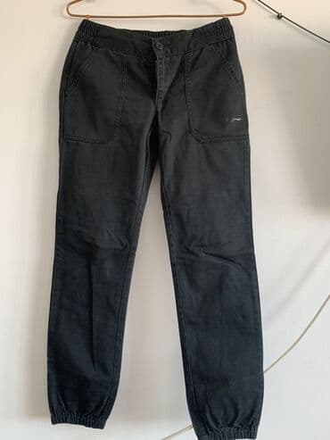 сумку для детей: Черные брюки-джоггеры - Материал: плотный хлопковый твил с небольшим — 1