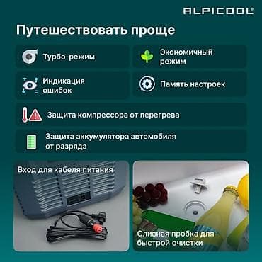 электрический кулер: Alpicool NL50 (12/24) автохолодильниги — 50л Жолдо азык-түлүк жана — 6