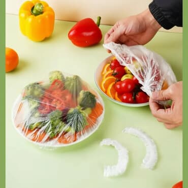 Пищевые пакеты на резинке-Шапочки для еды. 100 штук. От 3 х упаковки и at lalafo.kg Пищевые пакеты на резинке-Шапочки для еды. 100 штук. От 3 х упаковки и