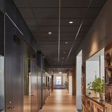 натижной потолок: Потолочные плиты на основе стекловолокна, акустические в чёрном и — 3